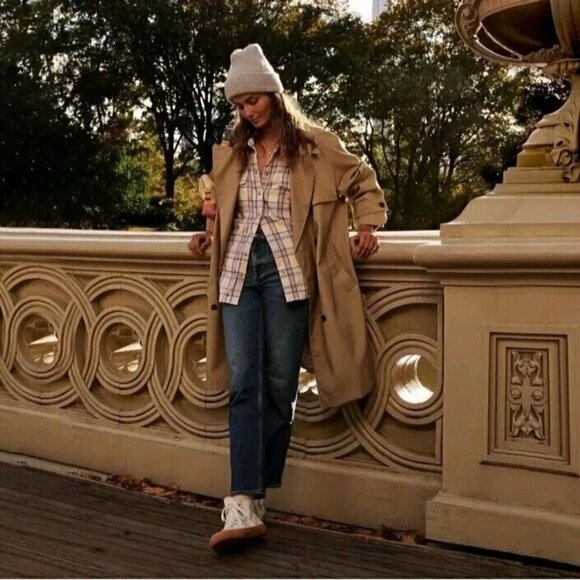 New J. Crew Relaxed fit Flannel Shirt Jacket Shacket Pearl Snap Pink Plaid Sz 24 - Picture 2 of 14